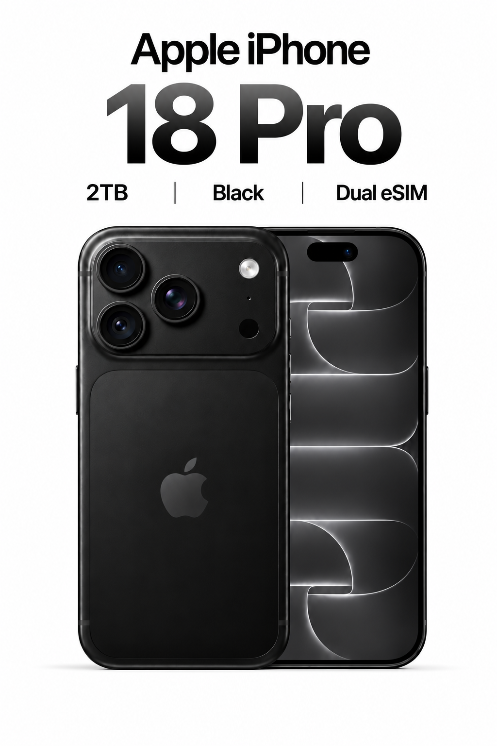 Смартфон Apple iPhone 18 Pro, Dual eSIM, 2Tb, Black (Черный)