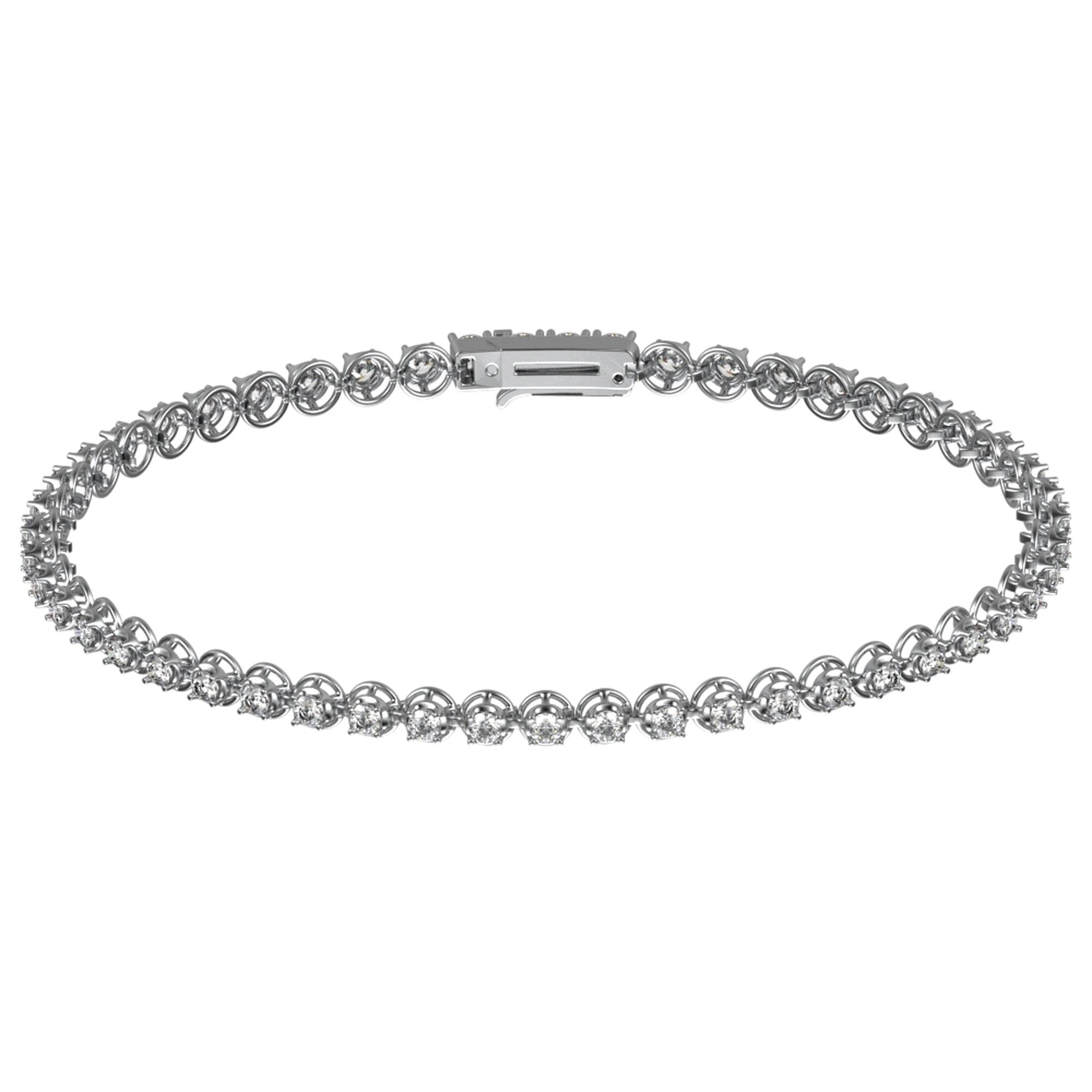 Браслет Diamant online, белое золото, 585 проба