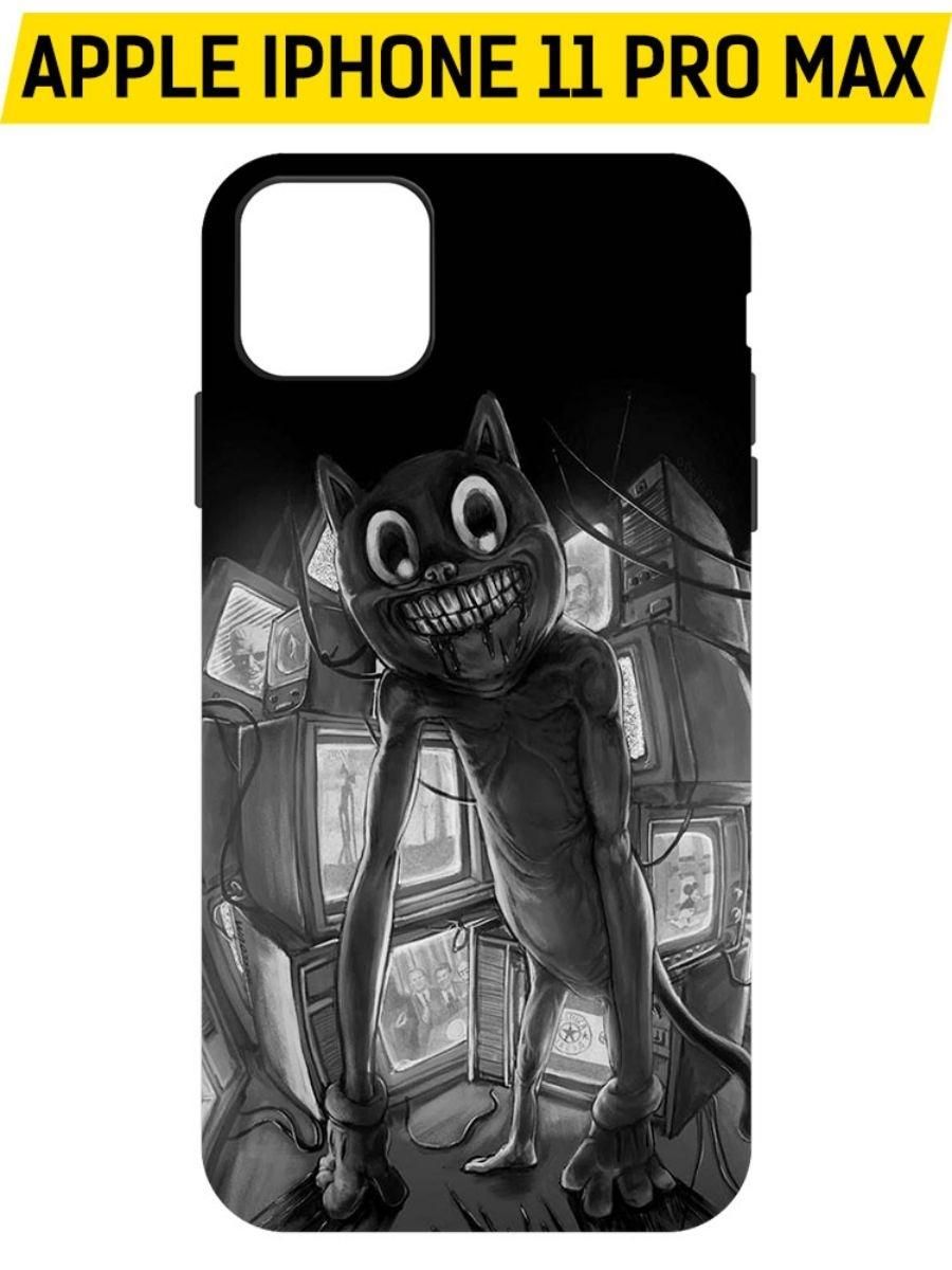 Чехол-накладка Krutoff Soft Case Хаги Ваги - Картун Кэт для iPhone 11 Pro Max черный