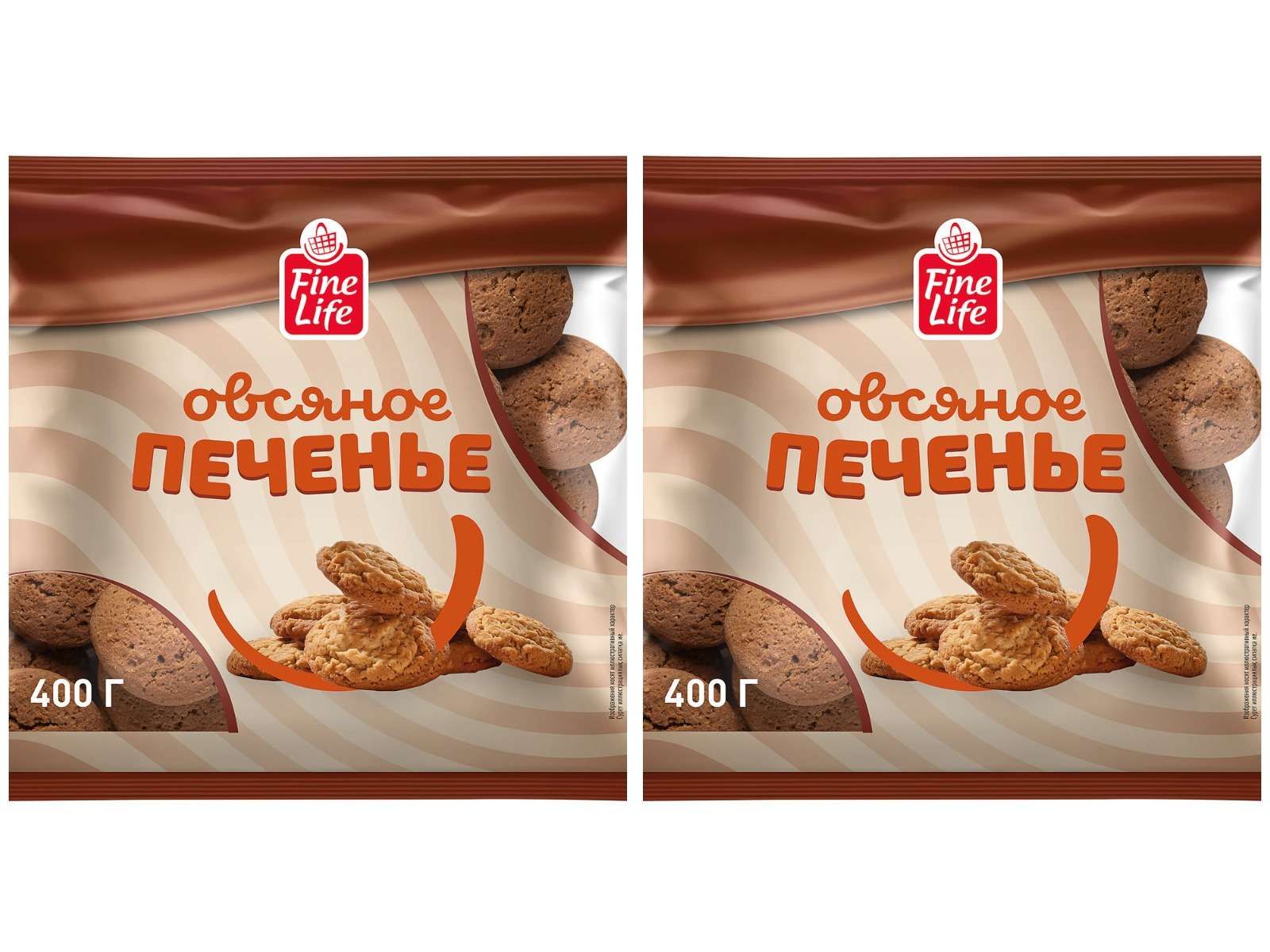Fine Life Печенье овсяное, 400 г, 2 уп.