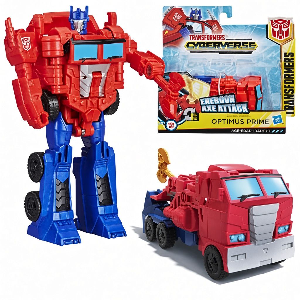 Трансформер оптимус прайм Кибервселенная 11 см Transformers Optimus Prime Cyberverse Energon Axe Attack 1 Step Changer Hasbro F7106