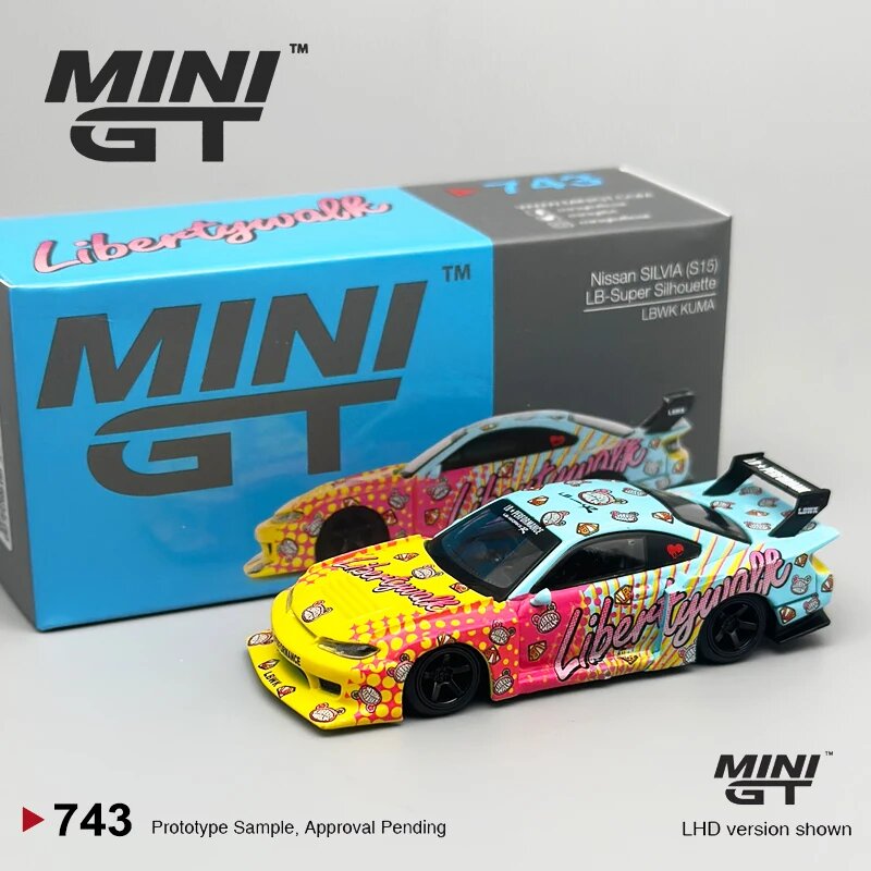 MINIGT 1:64 Nissan LB-Super Silhouette S15 SILVIA LB KUMA металлическая модель