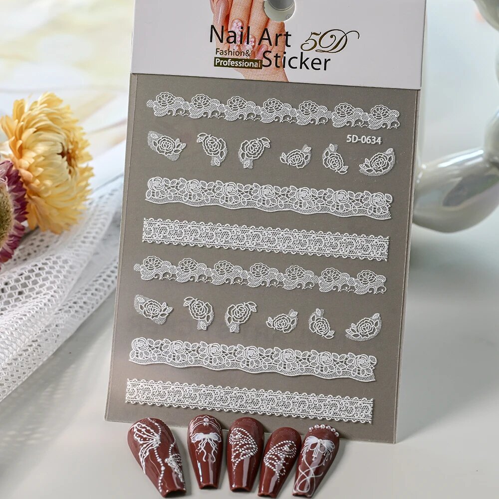 MAFANAILS 5D кружевные наклейки для ногтей, Цвет: 2