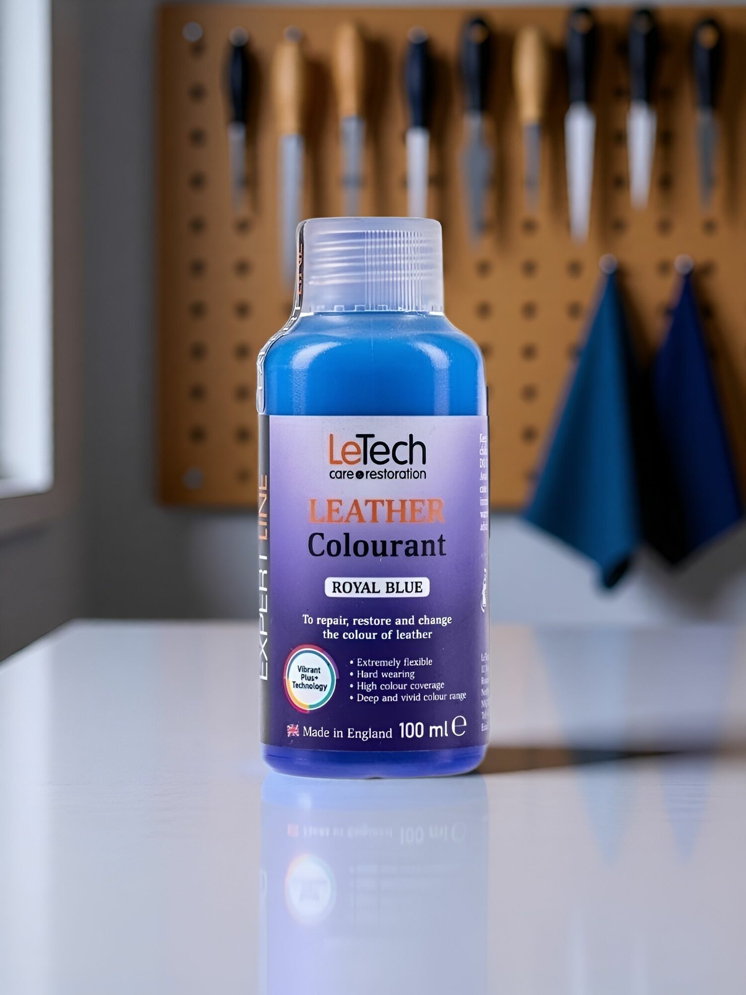 Краска для кожи, королевский синий, LeTech (Leather Colourant) Royal Blue 100 ml