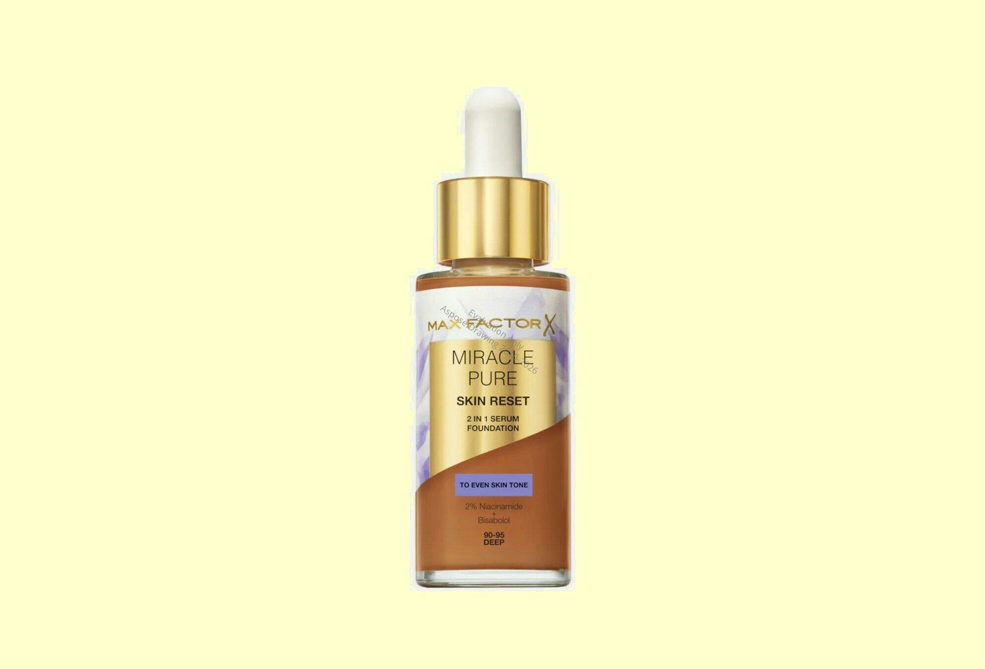 Тональная сыворотка для лица Max Factor Miracle Pure Skin Reset Serum, оттенок 90-95, Deep, 30 мл