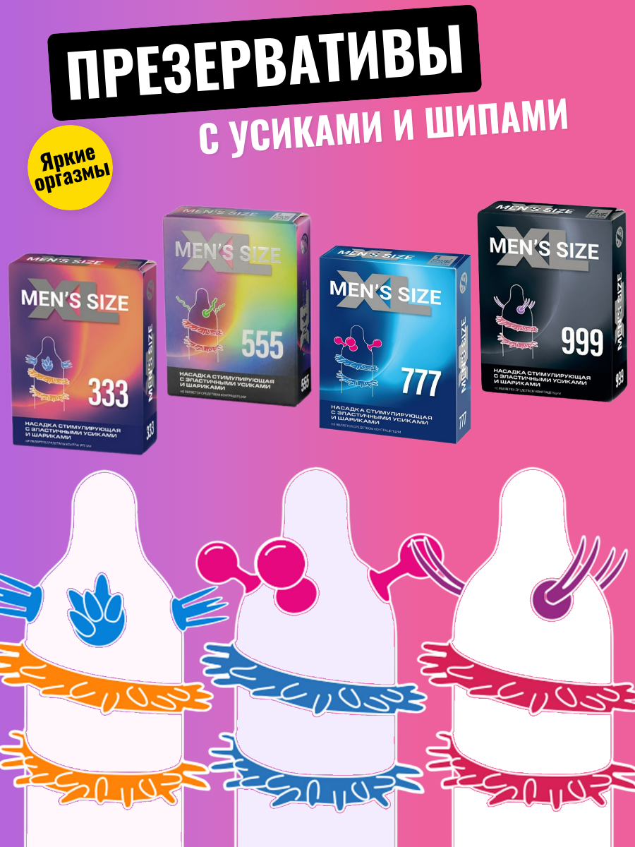 Презервативы с усиками и шипами, ультратонкие, ароматизированные