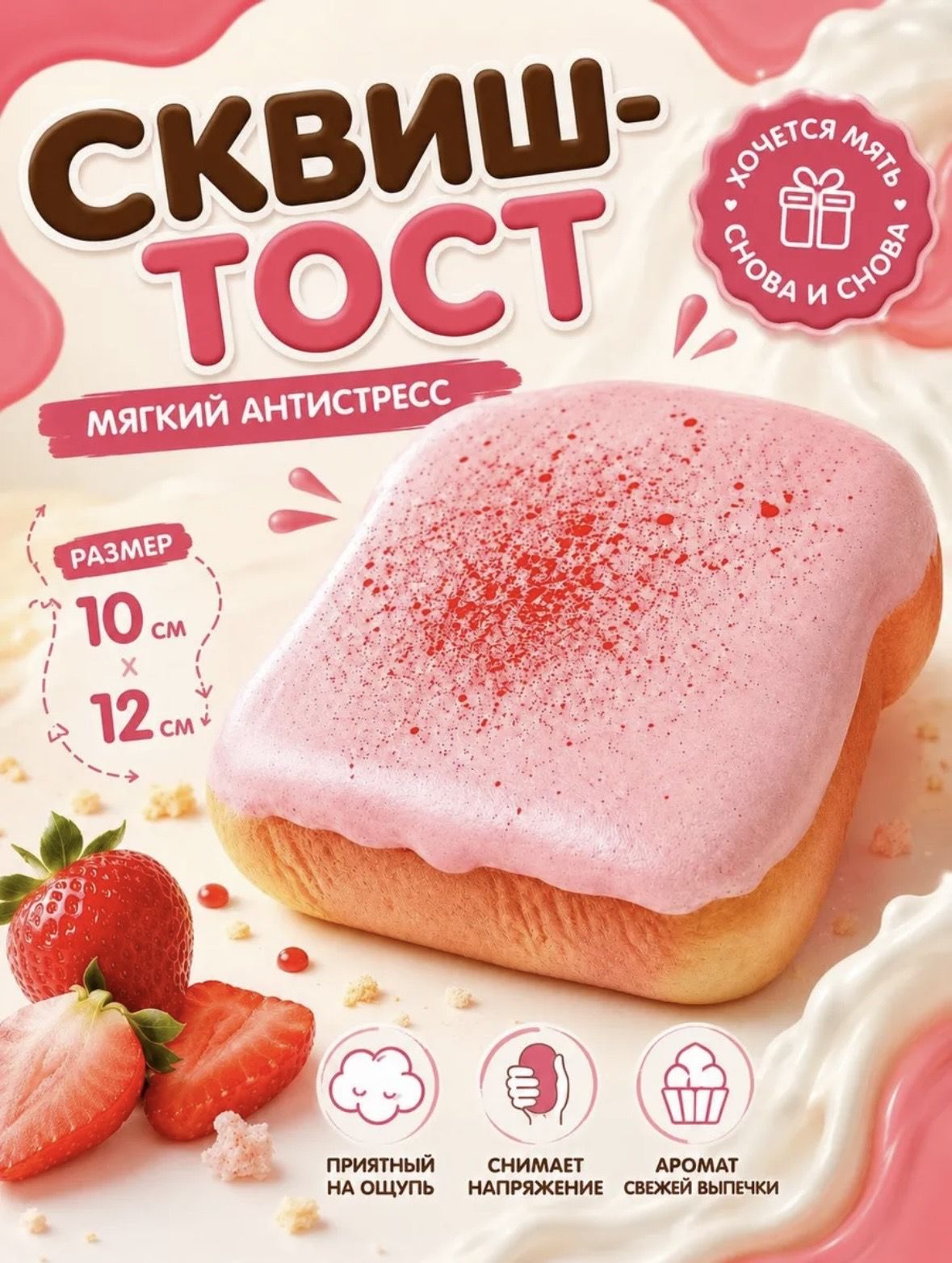 Сквиш антистресс тост батер, butter жмякалка для детей и взрослых