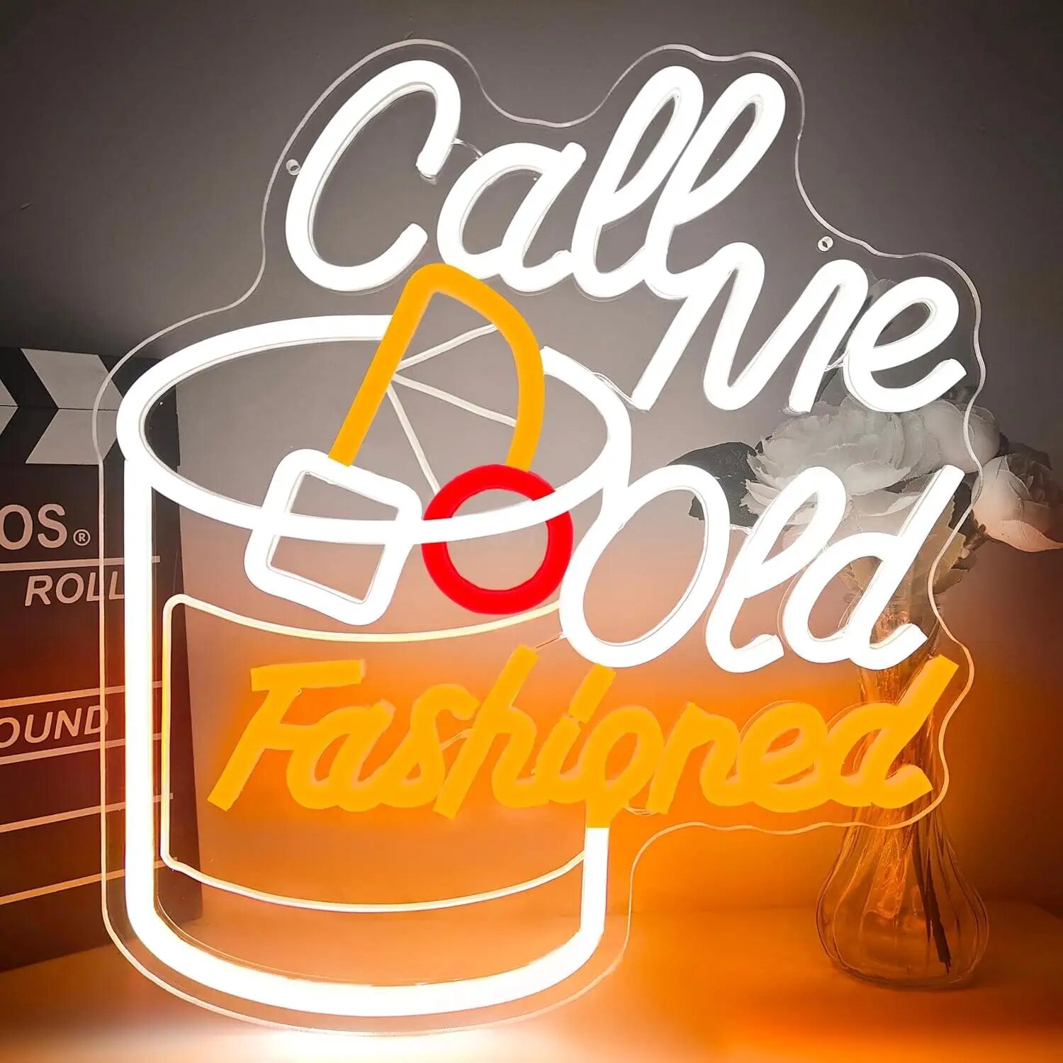Неоновая вывеска Call Me Old Fashioned коктейль, светодиодный неон USB настенный светильник, декор стены для бара кафе домашнего бара, подарок любителю коктейлей