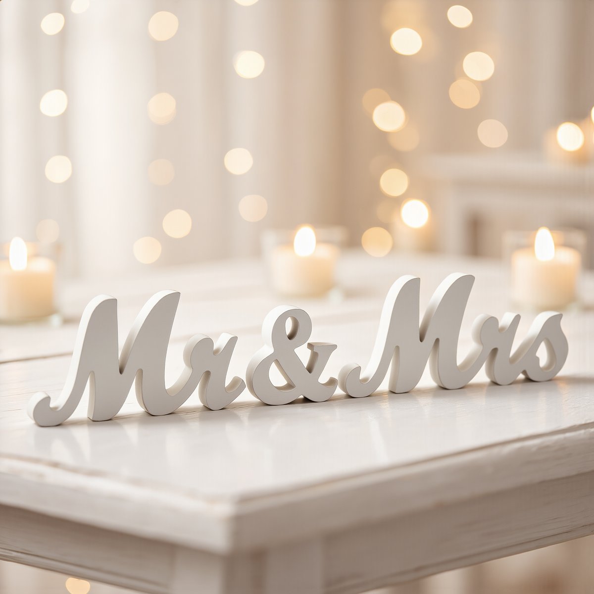 Декор для стола деревянные буквы MR MRS, размер 45 на 9 см, для свадебной фотосессии, белый цвет, парный декор дома подарок