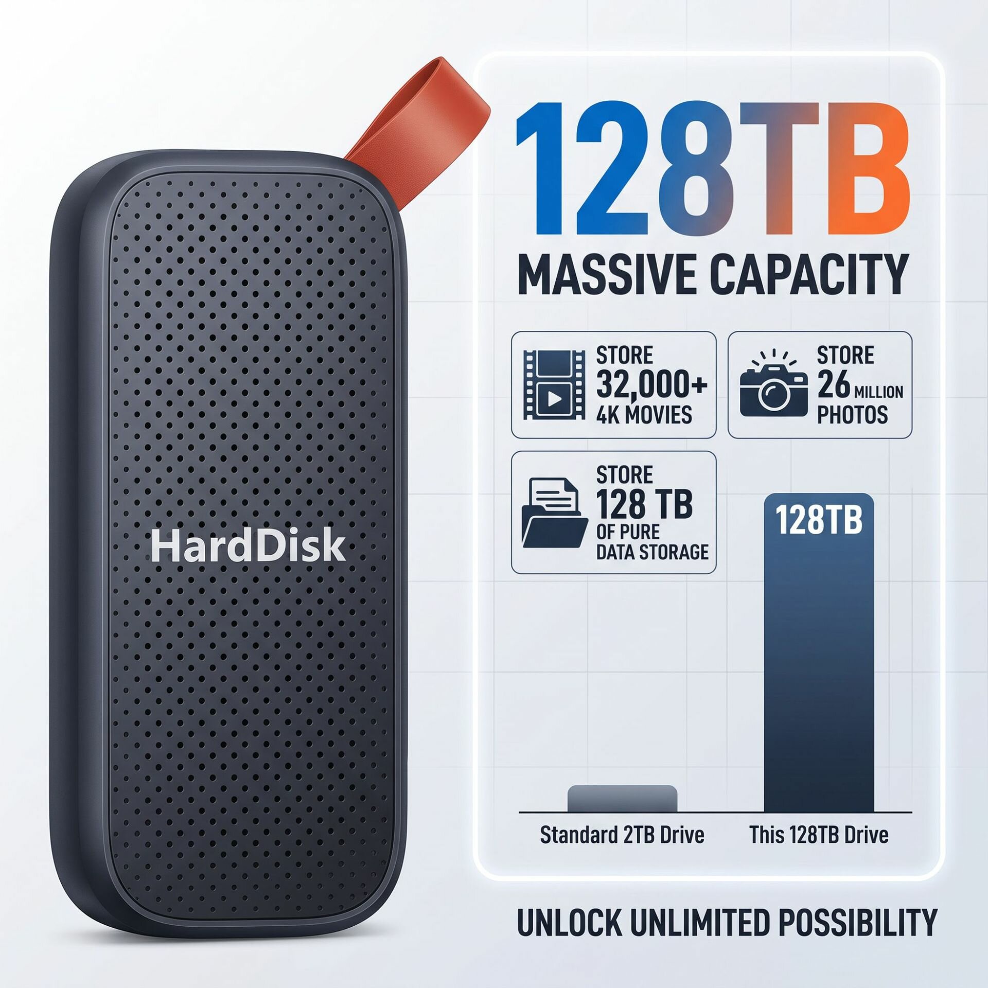 Внешний твердотельный накопитель портативный черный интерфейс USB емкость 14ТБ для ПК и ноутбука