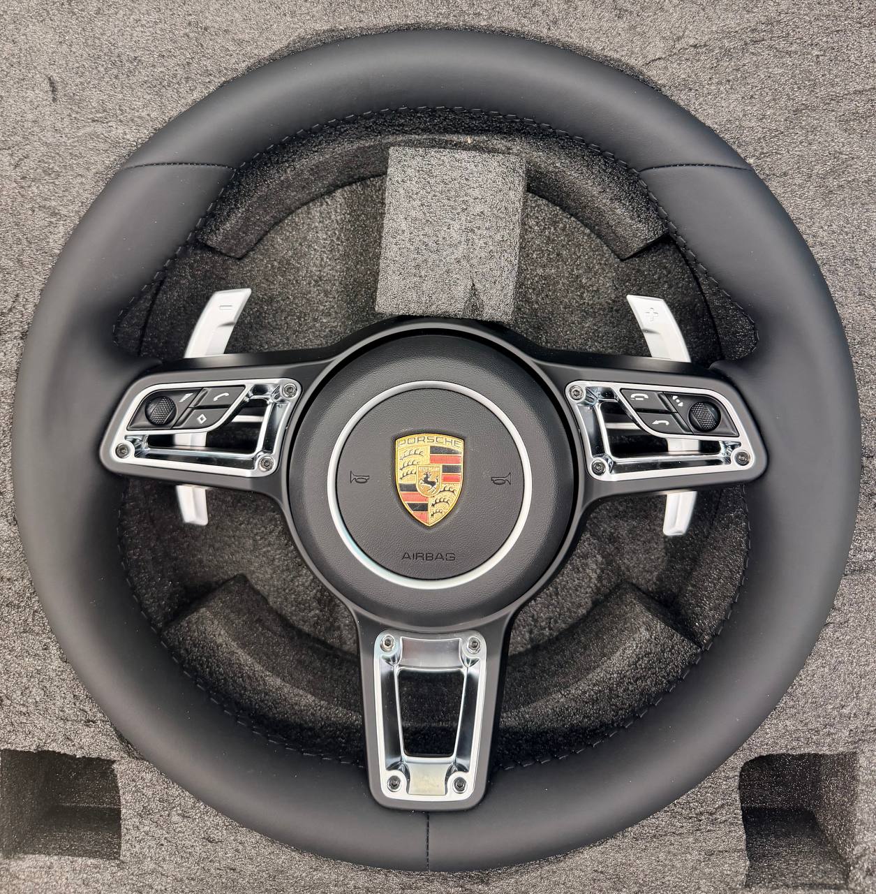 Руль Porsche серебристый Cayenne 958 Panamera 970 с обогревом
