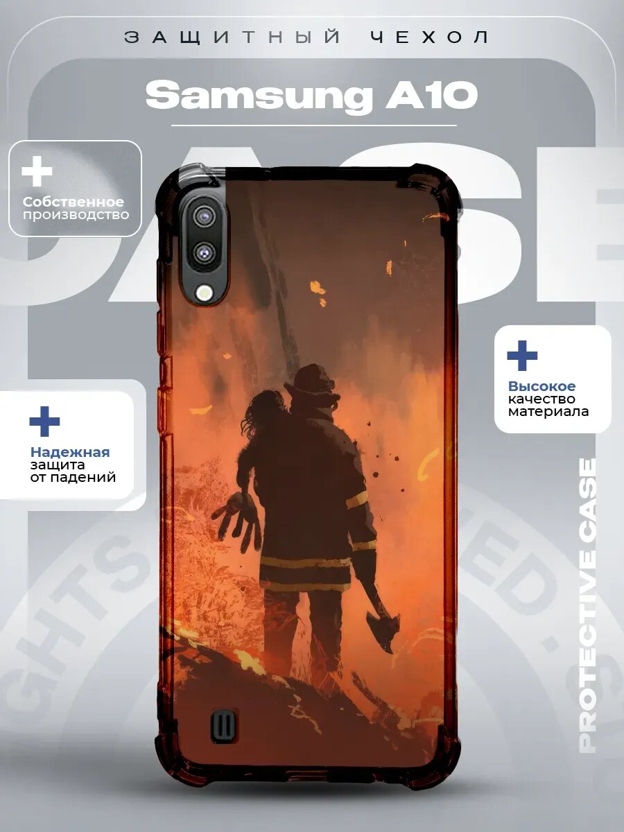 Чехол на Samsung A10 с принтом пожарного