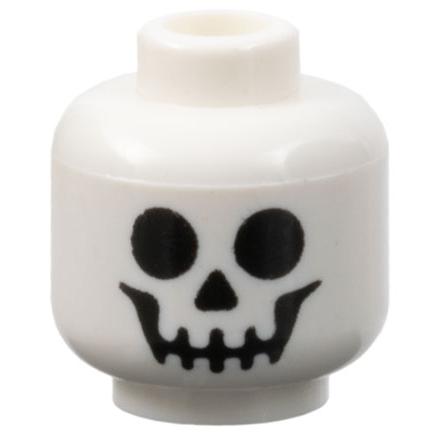 Деталь Lego 3626pb0001 Minifigure, Head with Black Standard Skull Pattern