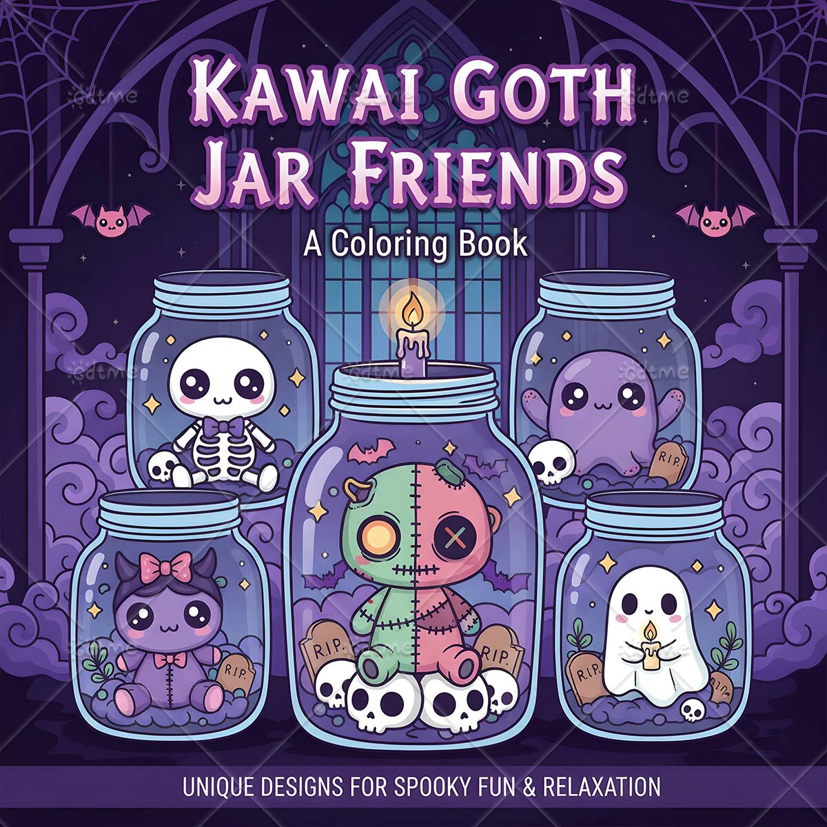 Книга-раскраска GDTME Kawaii-Goth для взрослых