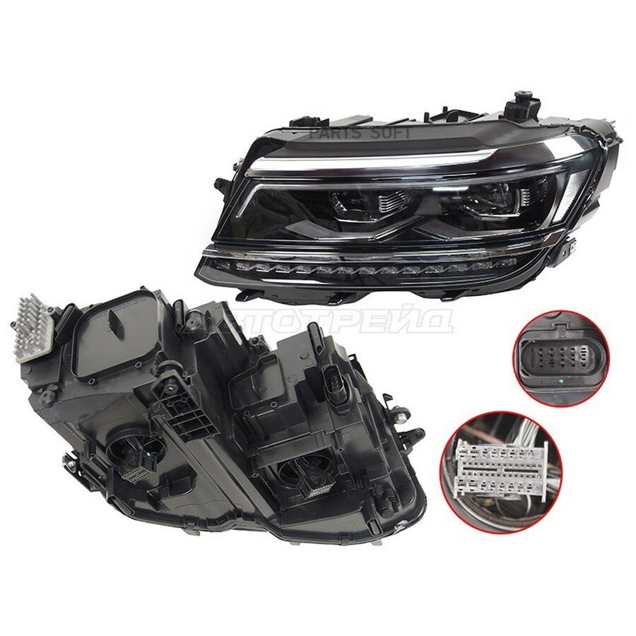 Фара VW TIGUAN 16-21 LH LED от официального дистрибьютора, SAT, артикул ST44111ATMLLEAMD2
