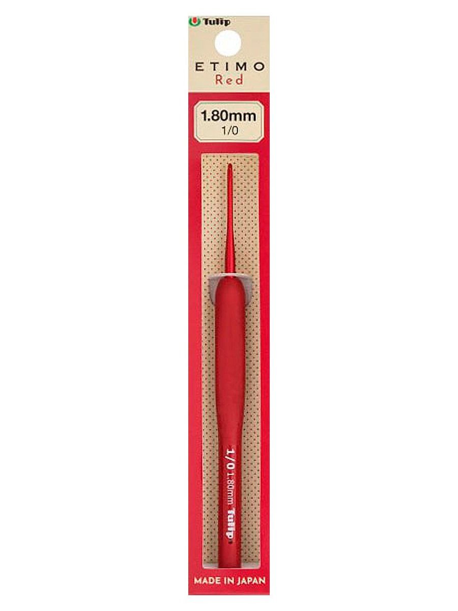 Крючок для вязания Tulip "Etimo Red", длина: 13,5 см, диаметр: 1,8 мм, алюминий, пластик, арт. TED-010e