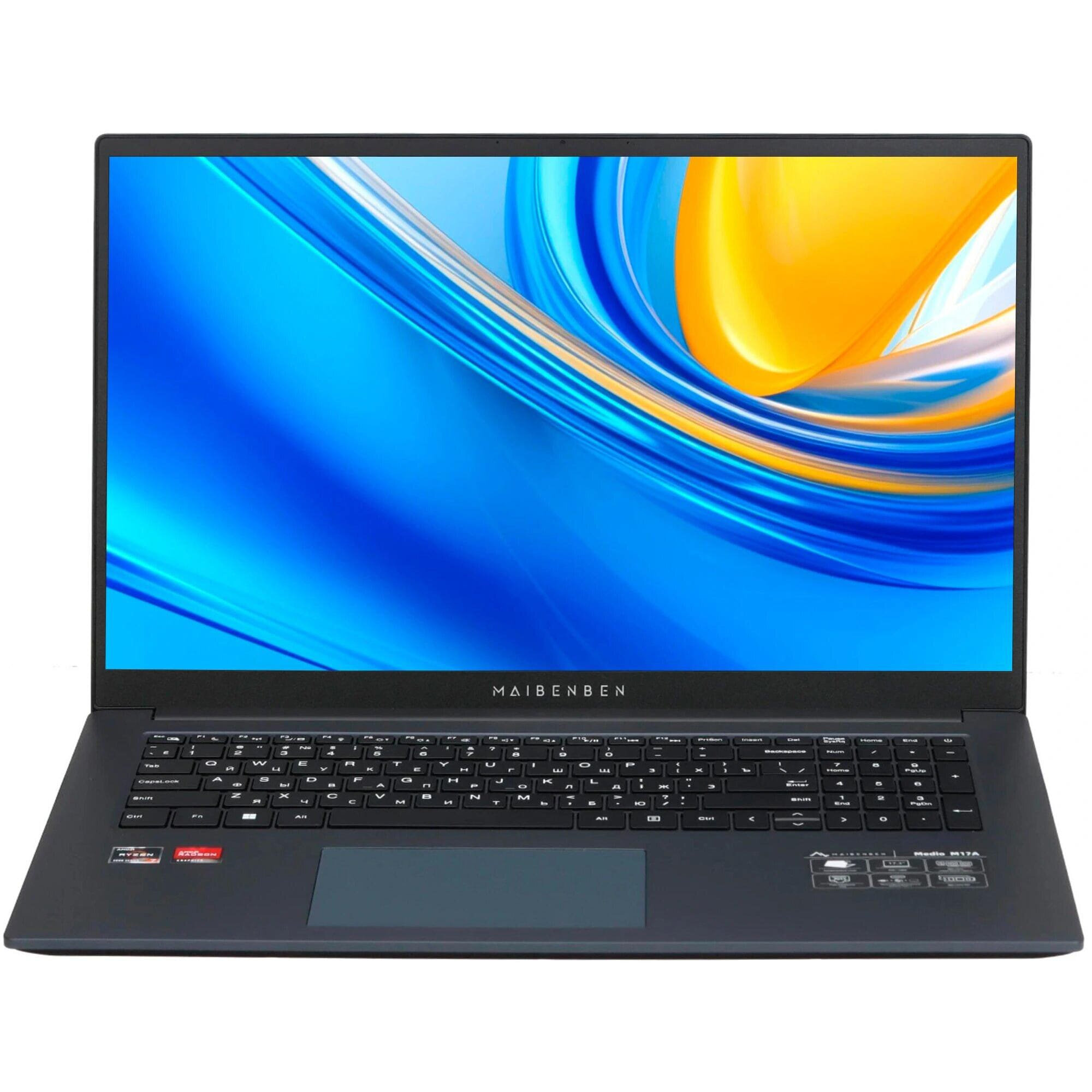 Ноутбук Maibenben M17A-R777UM Ryzen 7 7730U 16Gb SSD1Tb AMD Radeon 17.3" IPS FHD (1920x1080) Windows 11 Home blue WiFi BT Cam (M17A-R777UM0G14HU4EB0)