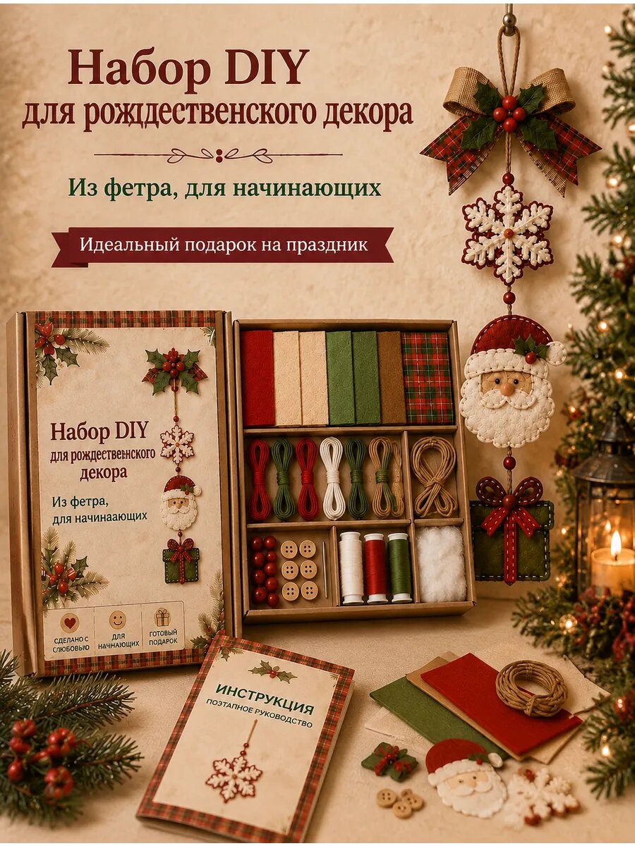 Набор для DIY-панно «Кардинал», праздничный декор