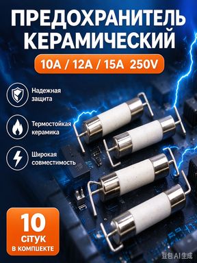 5шт подходит для индукционной плиты керамический предохранитель 5 20 мм 10А с проводом и аксессуарами