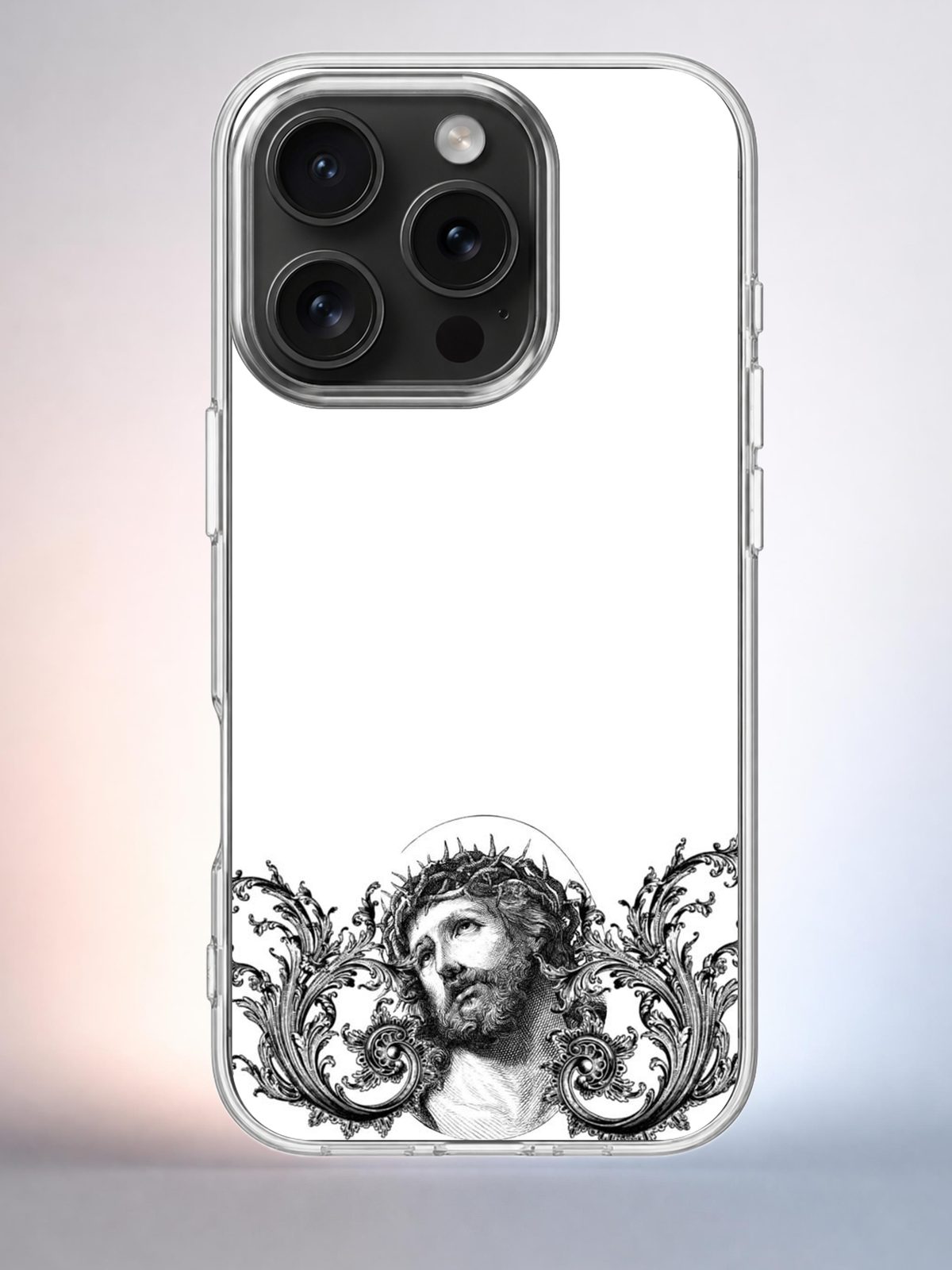 Чехол iPhone 15 Pro Иисус Христос Y2K Indie Sleaze