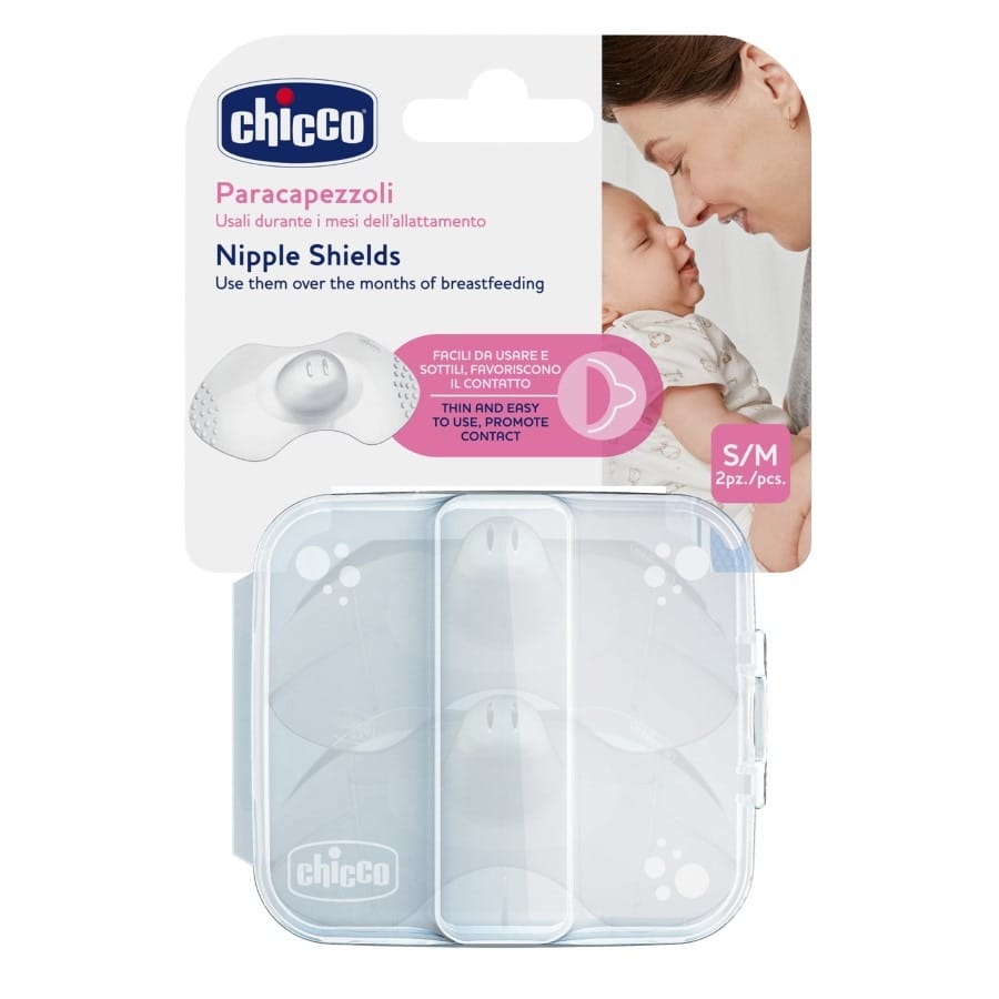 Накладка для кормления Chicco силиконовая на грудь, размер S-M, 2 шт