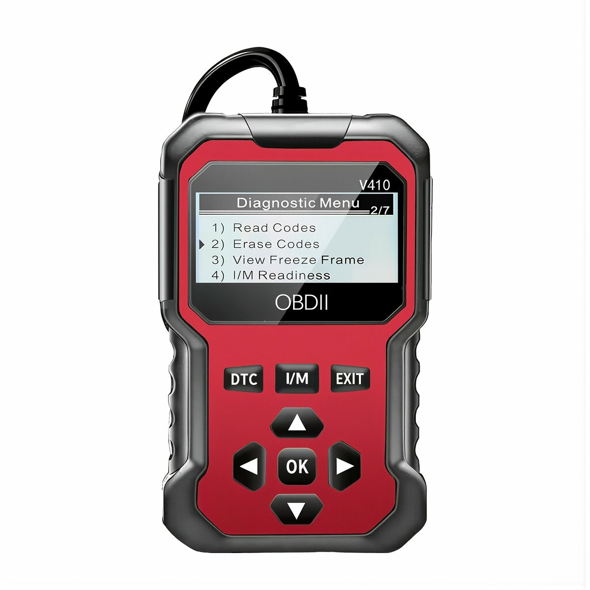Автомобильный диагностический сканер OBD2 считывание кодов удаление ошибок просмотр стоп-кадра поток данных проверка напряжения аккумулятора, Красный