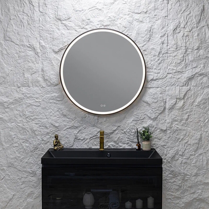 Зеркало Silver Mirrors Делуна/Deluna D800 2.2 (TX, алюм. профиль, цвет черный, подогрев, сенсорный выключатель)