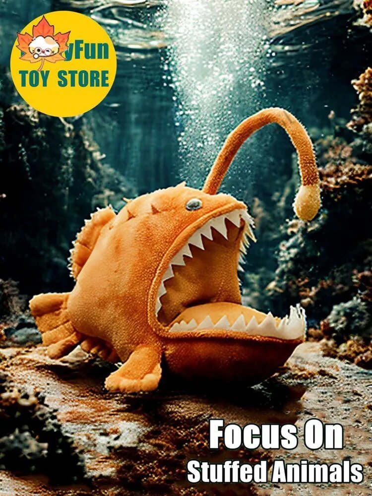 Реалистичная мягкая игрушка Морской чёрт, удильщик, рыба-монах,25cm