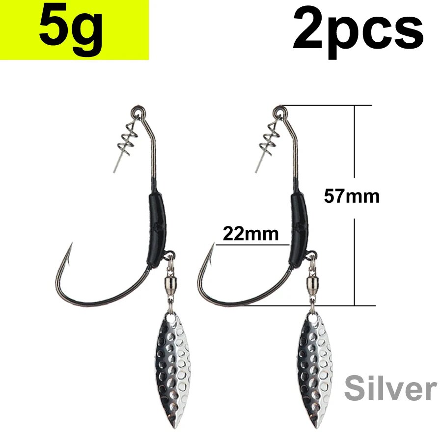 2 шт. Рыболовные блесны 5g Silver