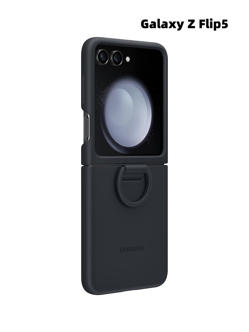 Силиконовый защитный чехол для Samsung Galaxy Z Flip5 ring-Темно-синий EF-PF731TNEGCN