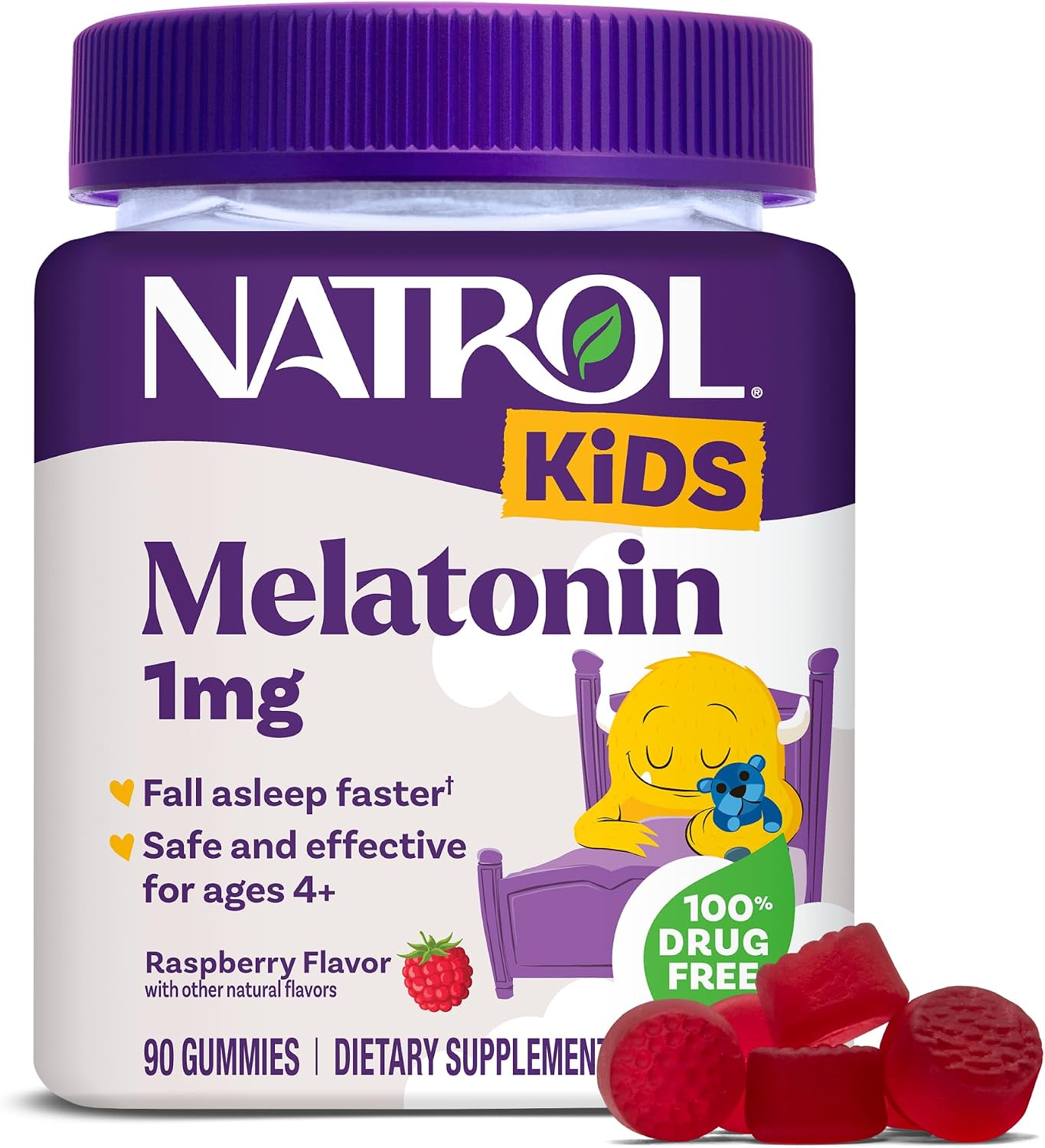 Natrol Kids Melat, с малиновым вкусом, 1 мг, 90 таблеток из США