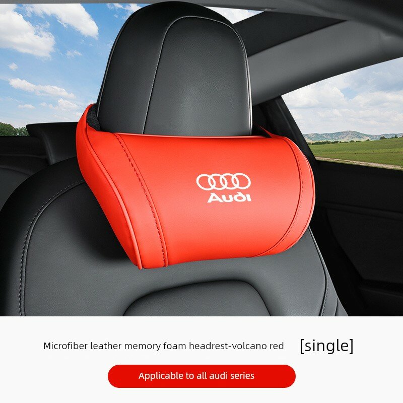 Подушка-подголовник для Audi A3L S3 S4 A6 A7 S6 Q4 Q5 e-tron - Вулканический красный, 1 шт