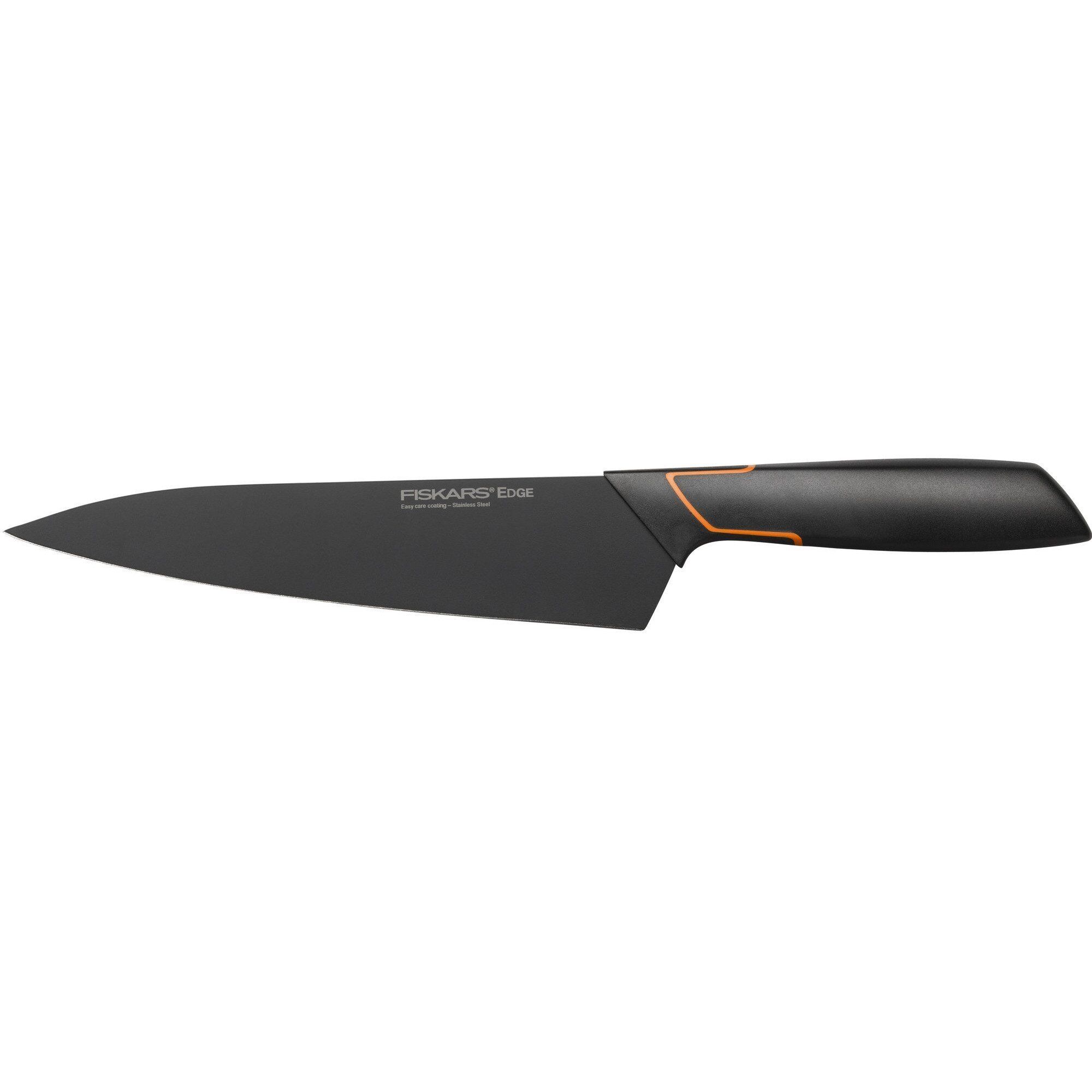 Нож поварской Fiskars Edge, лезвие 19 см, нержавеющая сталь 53 HRC, антипригарное покрытие