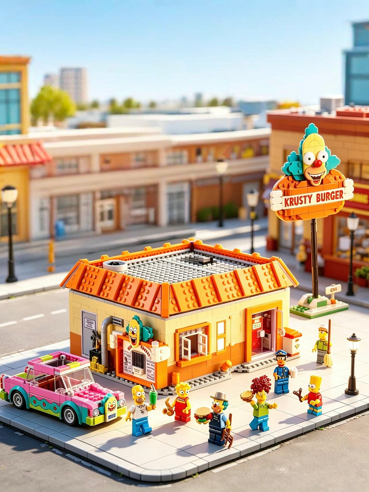 Конструктор Симпсоны Бургер Красти совместимый с Lego 10352, 1635 деталей, пластиковые детали, набор для сборки