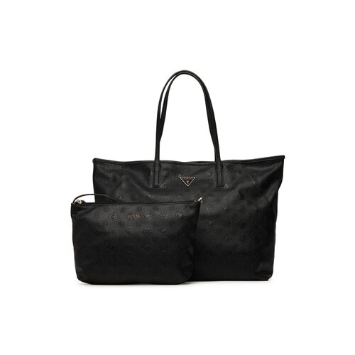 Сумка тоут GUESS, фактура зернистая, матовая, черный