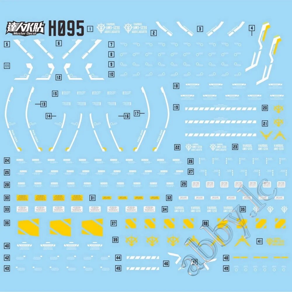 Для HG 1/144 Varguil 1x D.L Master Water Slide Предварительно вырезанная УФ-свет Реактивная наклейка AMS-123X Высококачественный мобильный костюм HGUC Moon