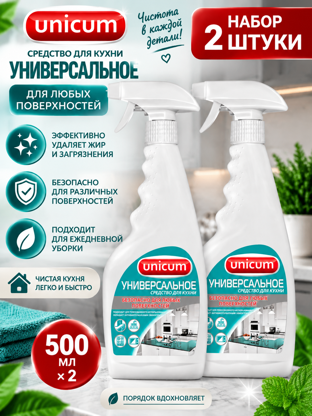 Набор 2 шт Универсальное средство для кухни Multy 500 мл