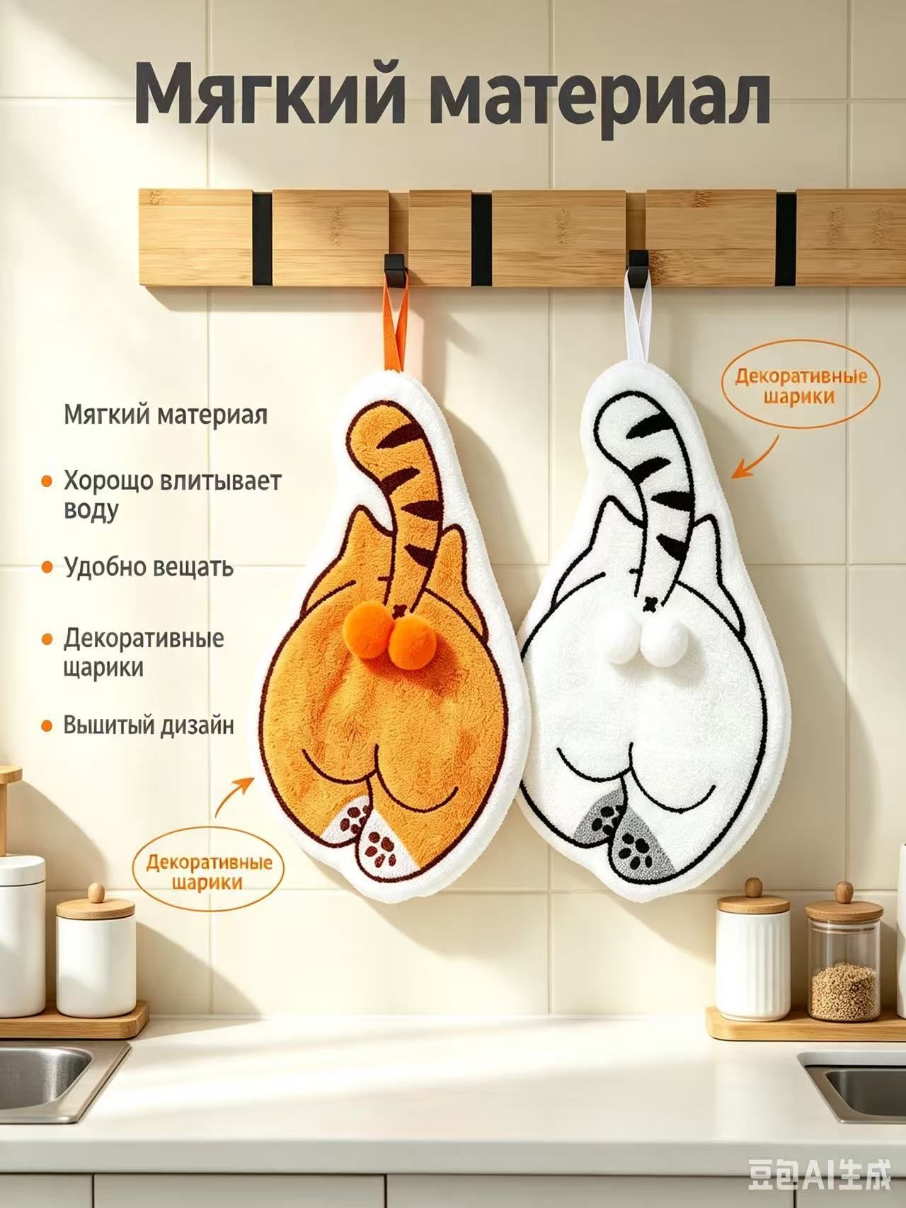 Салфетки для уборки, оранжевый, 24*16 см, 2 шт, Артикул: 5234284588