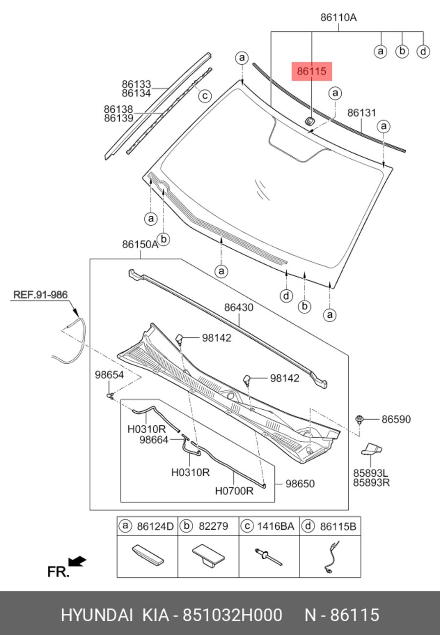 Кожух опоры салонного зеркала org (Hyundai/Kia 851032H000)