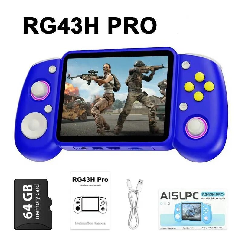 Портативная игровая консоль RG43H Pro с IPS экраном 4.3 дюйма 64GB RK3562