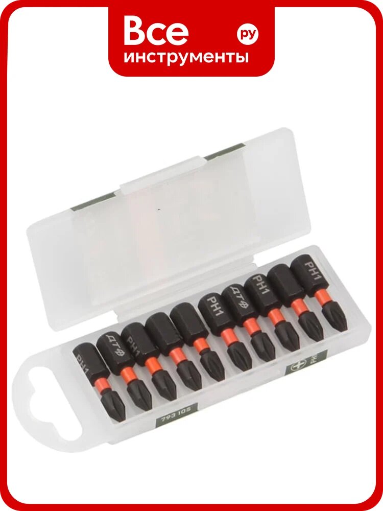 Бита ударная Дело Техники 1/4", PH1 × 25 мм, 10шт. 793105