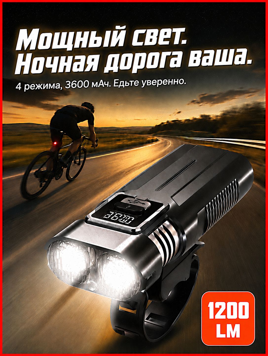 Фара передняя для велосипеда, Артикул: 5222872298, Мощность, Вт: 15