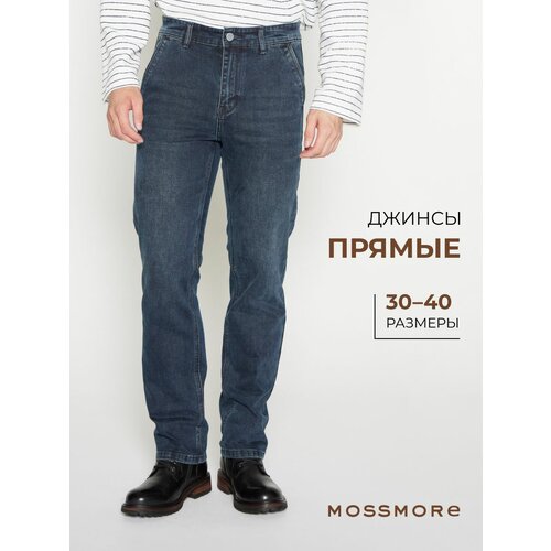 фото Джинсы зауженные mossmore, размер 33, blue/black