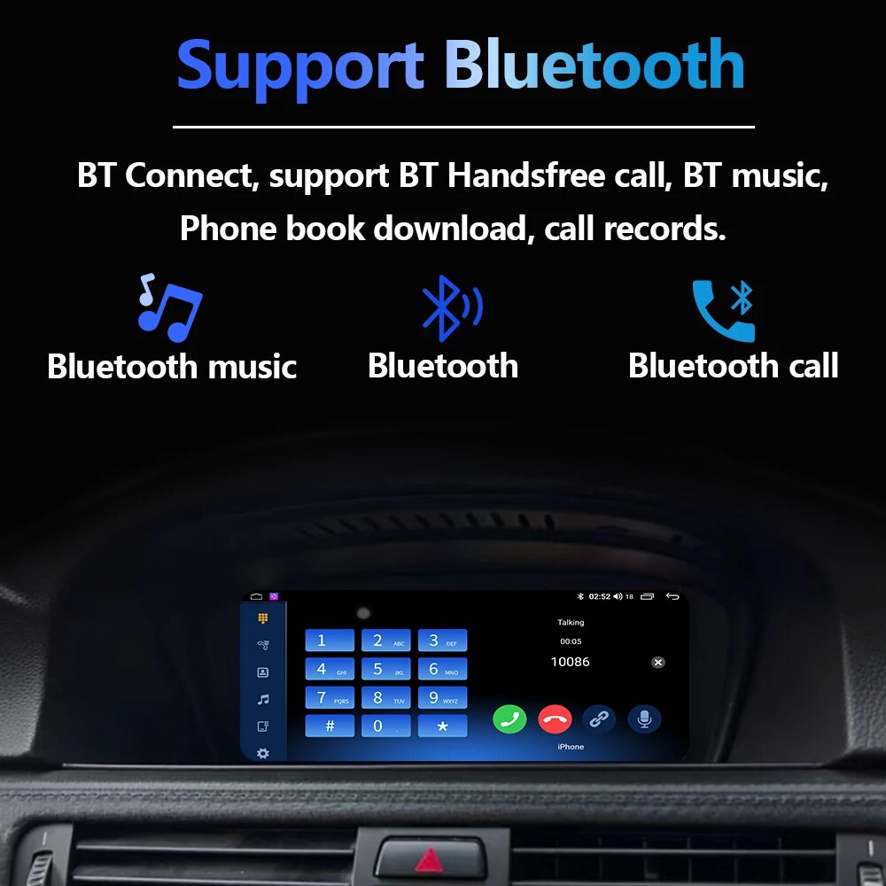 Android автомагнитола BMW E60/E90 8.8" IPS 1280*480, 4G RAM, 64G ROM, — фото 1