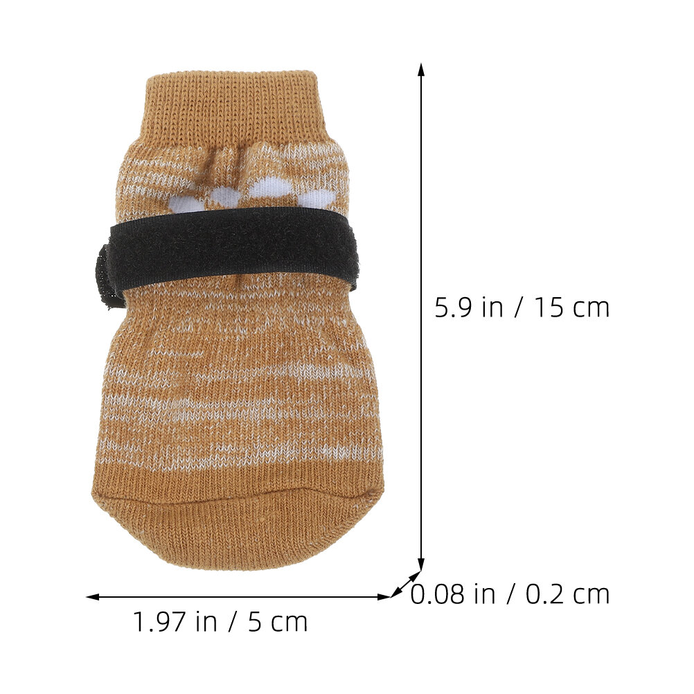 Тёплые Противоскользящие Носки Для Собак 4 Штук Размер 15.00X5.00X0.20CM