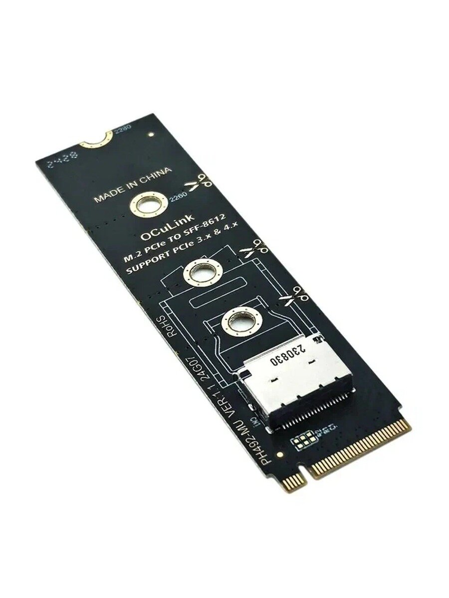 SHANSHENG-Адаптер M.2 NVMe PCIe Oculink Female Dock SFF8612, Цвет Черный
