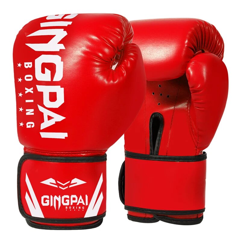 Боксерские перчатки GINGPAI, 10oz, Красный