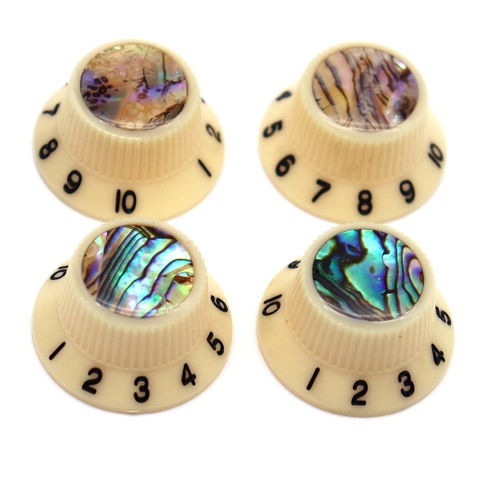 Haody guitar ручка для гитары, кремовая с черным, пластик, абалон 4pcs Abalone Cream