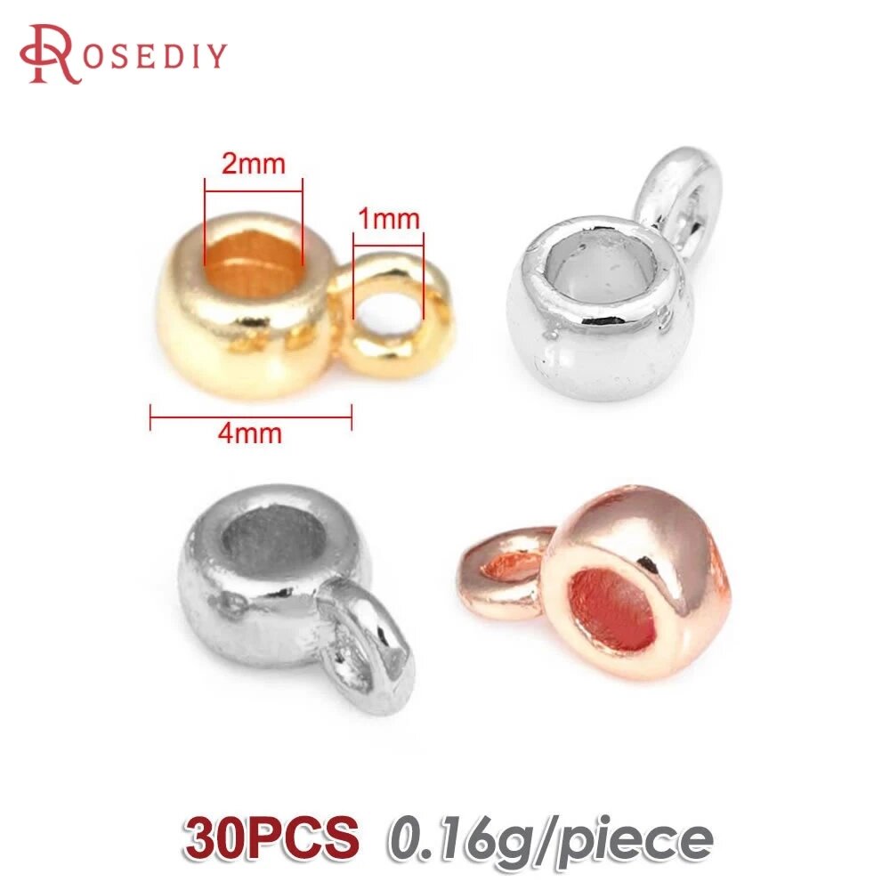 Rosediy круглые бусины-коннекторы из латуни серебристого цвета для браслетов и ожерелий
