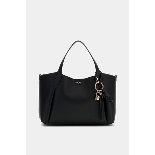 Сумка тоут GUESS, фактура матовая, зернистая, черный